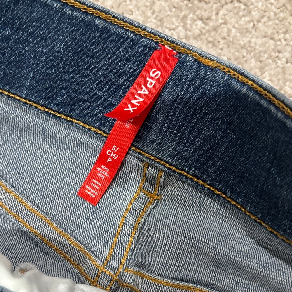 SPANX Dark Blue Denim Jeans - Picture 2 of 5